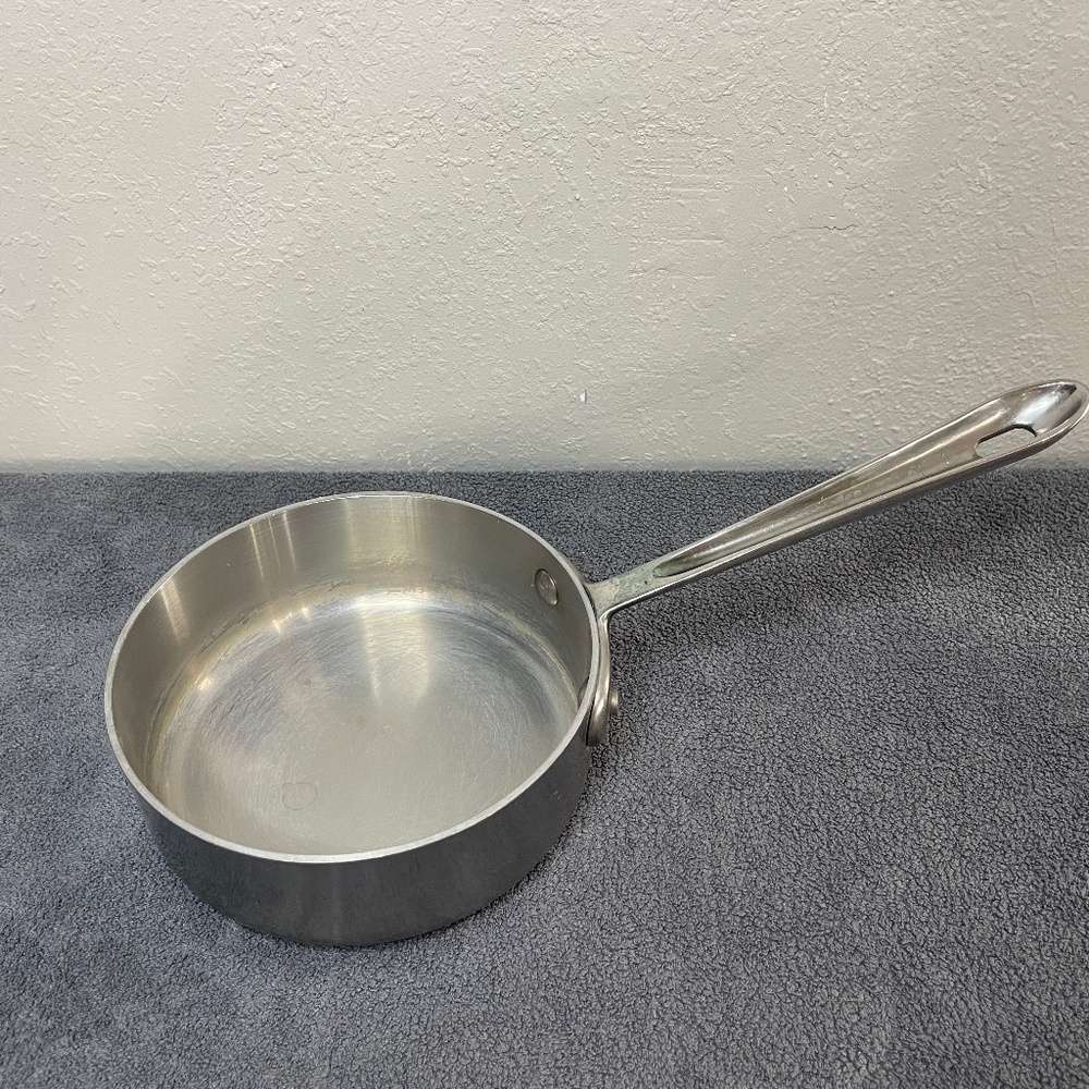 All-Clad Stainless Steel 1 Qt Sauce Pan Pot Cookware USA Made 6" by 2-3/8"